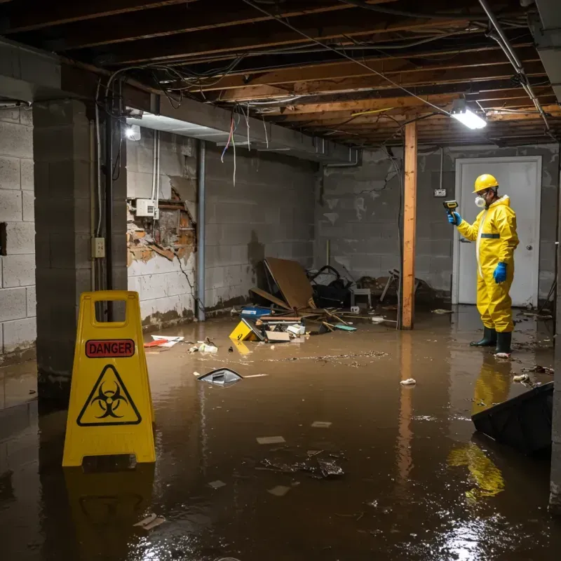 Flooded Basement Electrical Hazard in Carnuel, NM Property