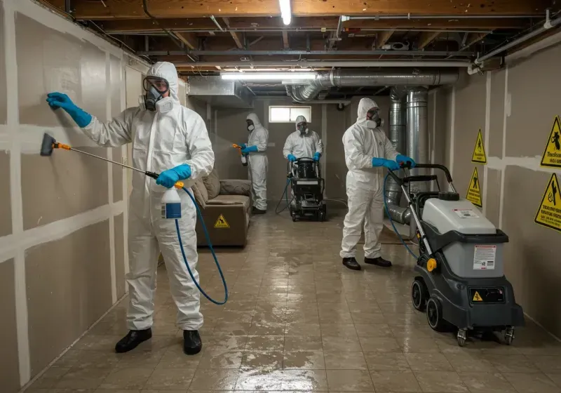 Basement Moisture Removal and Structural Drying process in Carnuel, NM